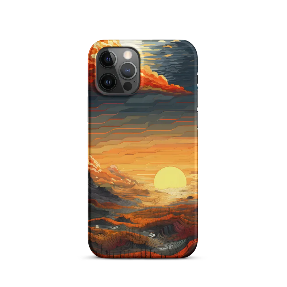 Ethereal Sunset: A Serene Landscape in Flowing Forms | Phone Case |  12 Pro | Snap Case | Matte