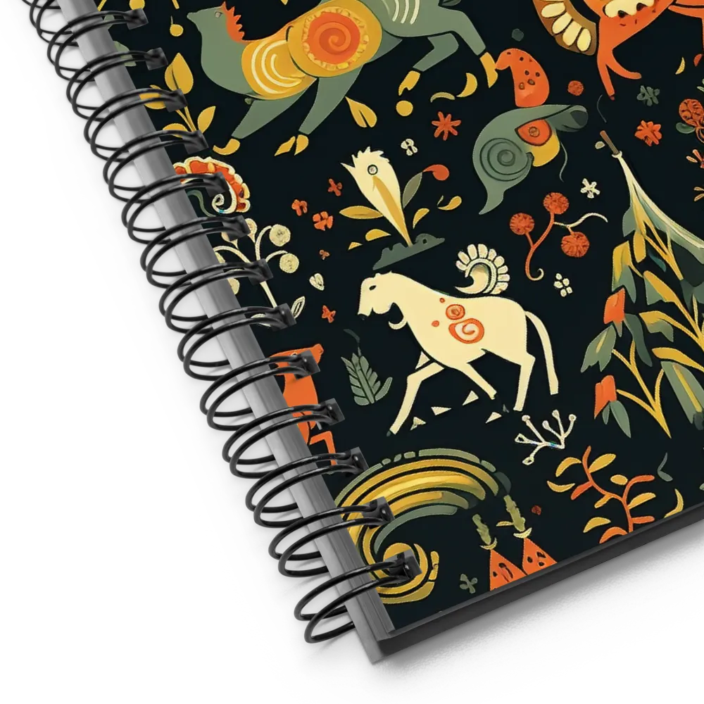 Whimsical Forest: A Folk Art Journey | Spiral Notebook