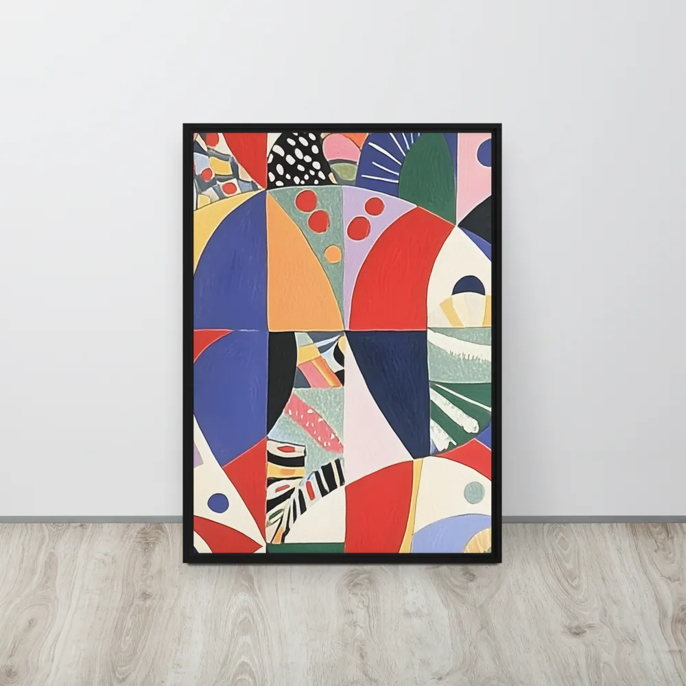 Dynamic Mosaic Symmetry | Canvas with Black Frame | 20″×28″