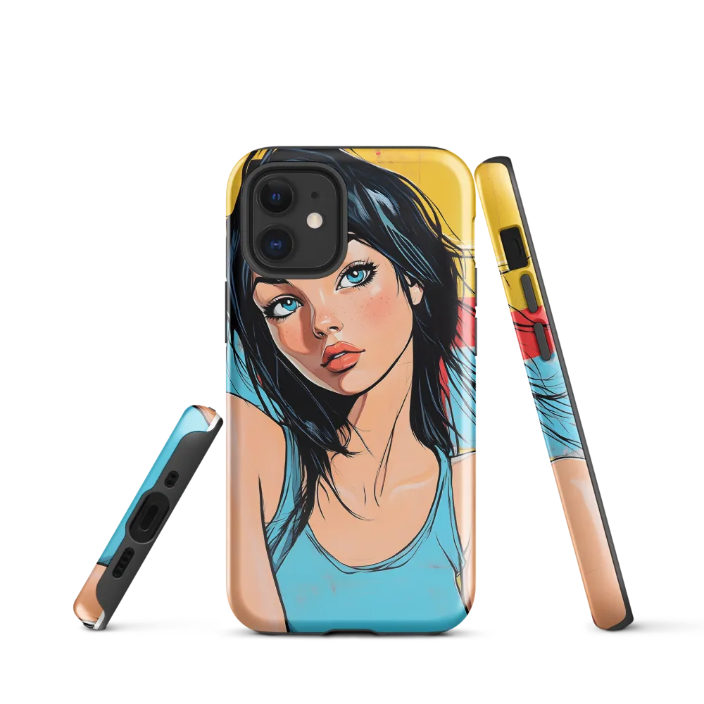 Vibrant Portrait of Modern Youth | Phone Case |  12 mini | Tough Case | Glossy