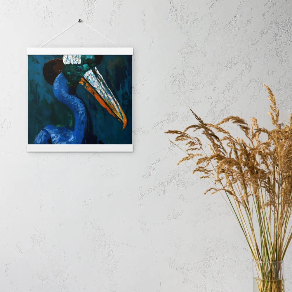Majestic Absurdity: The Hat-Wearing Bird | Poster With White Wood Hanger | 12″×12″