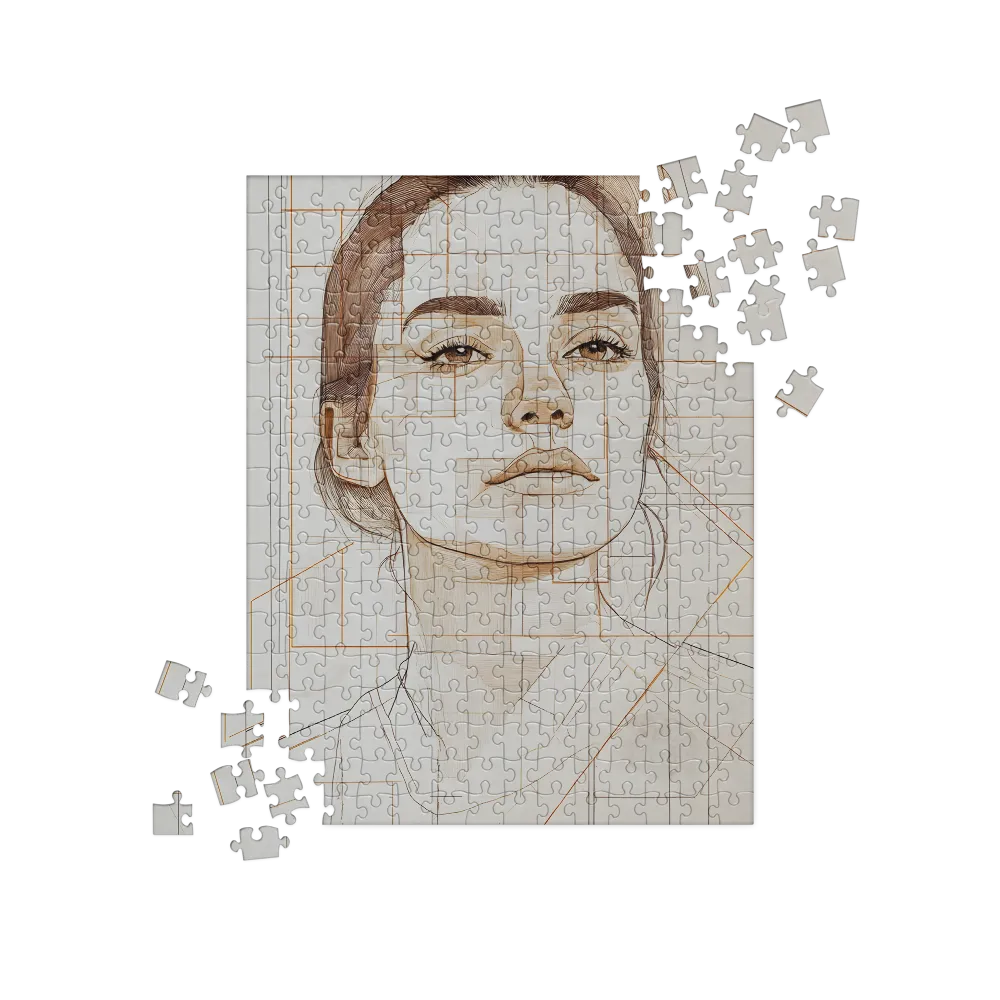 Geometric Serenity: A Minimalist Portrait | Jigsaw Puzzle | 252/520 pieces