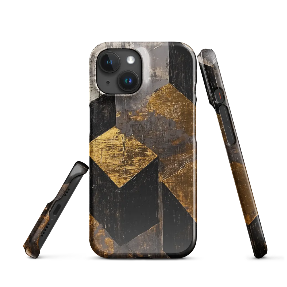 Geometric Harmony in Gold and Black | Phone Case |  15 | Snap Case | Glossy