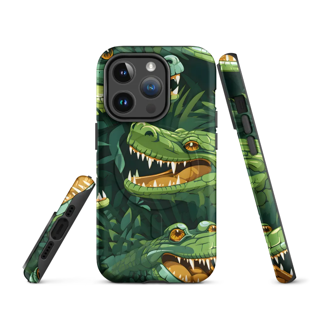 Fierce Crocodilian Medley | Phone Case |  14 Pro | MagSafe® Tough Case | Matte