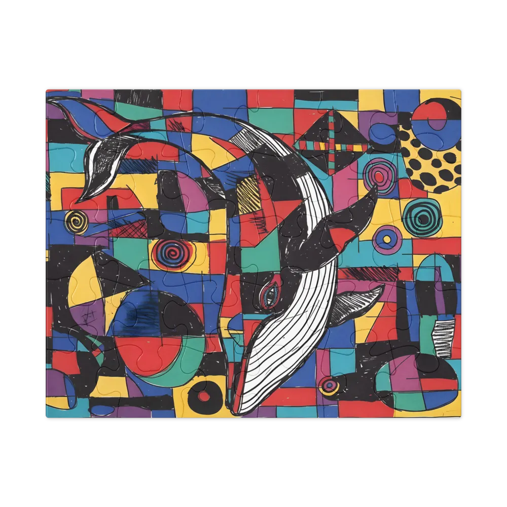 Patchwork Whale 
 Jigsaw Puzzle in Tin Box
