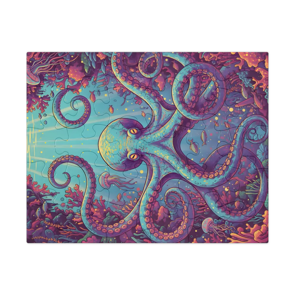 Turquoise Octopus 
 Jigsaw Puzzle in Tin Box