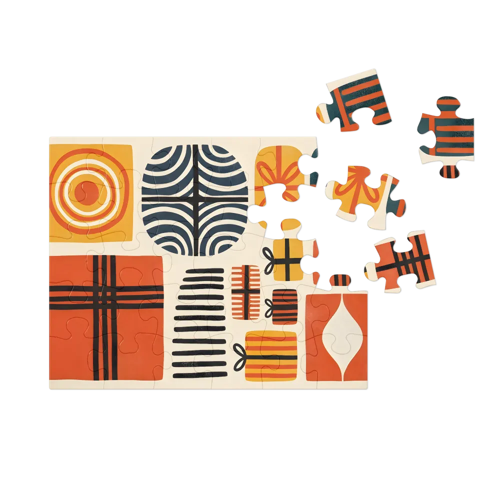 Mid-Century Gift Boxes 
 Jigsaw Puzzle in Tin Box