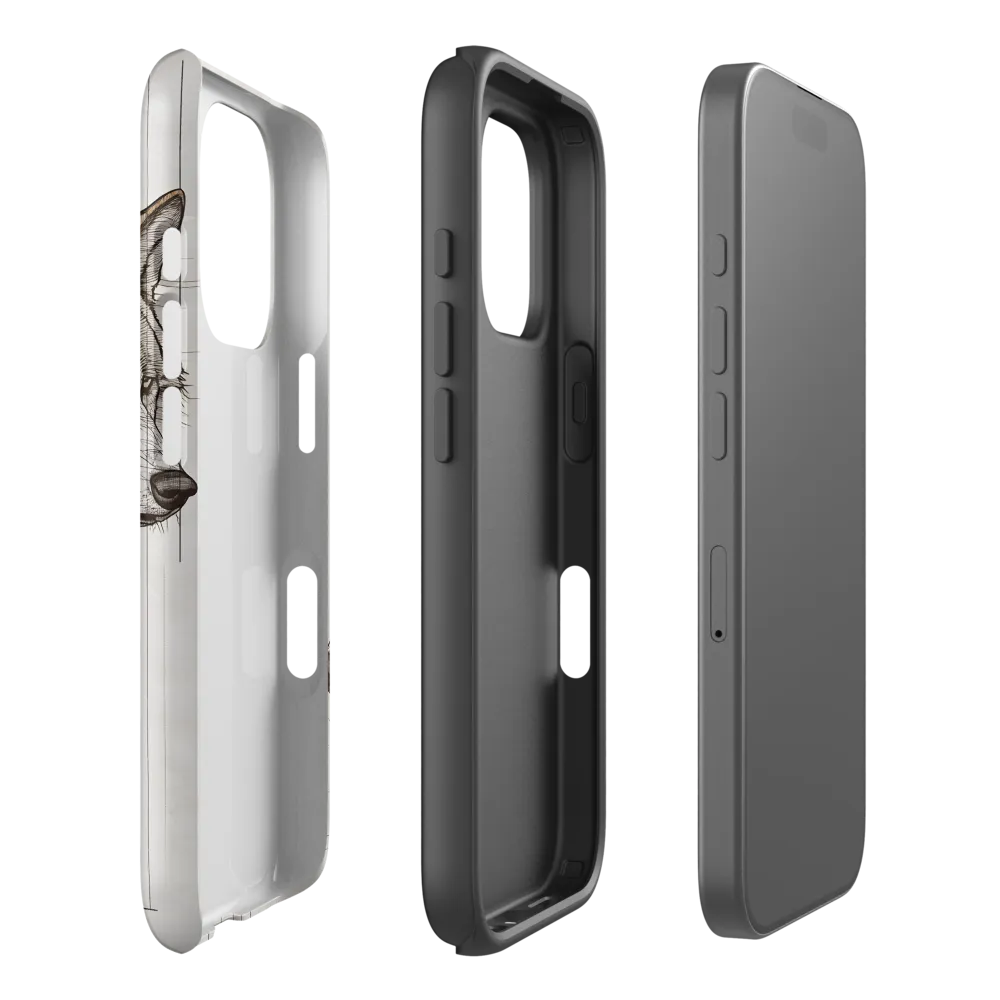 Geometric Harmony: The Essence of Wolves | Phone Case |  16 Pro | Tough Case | Matte