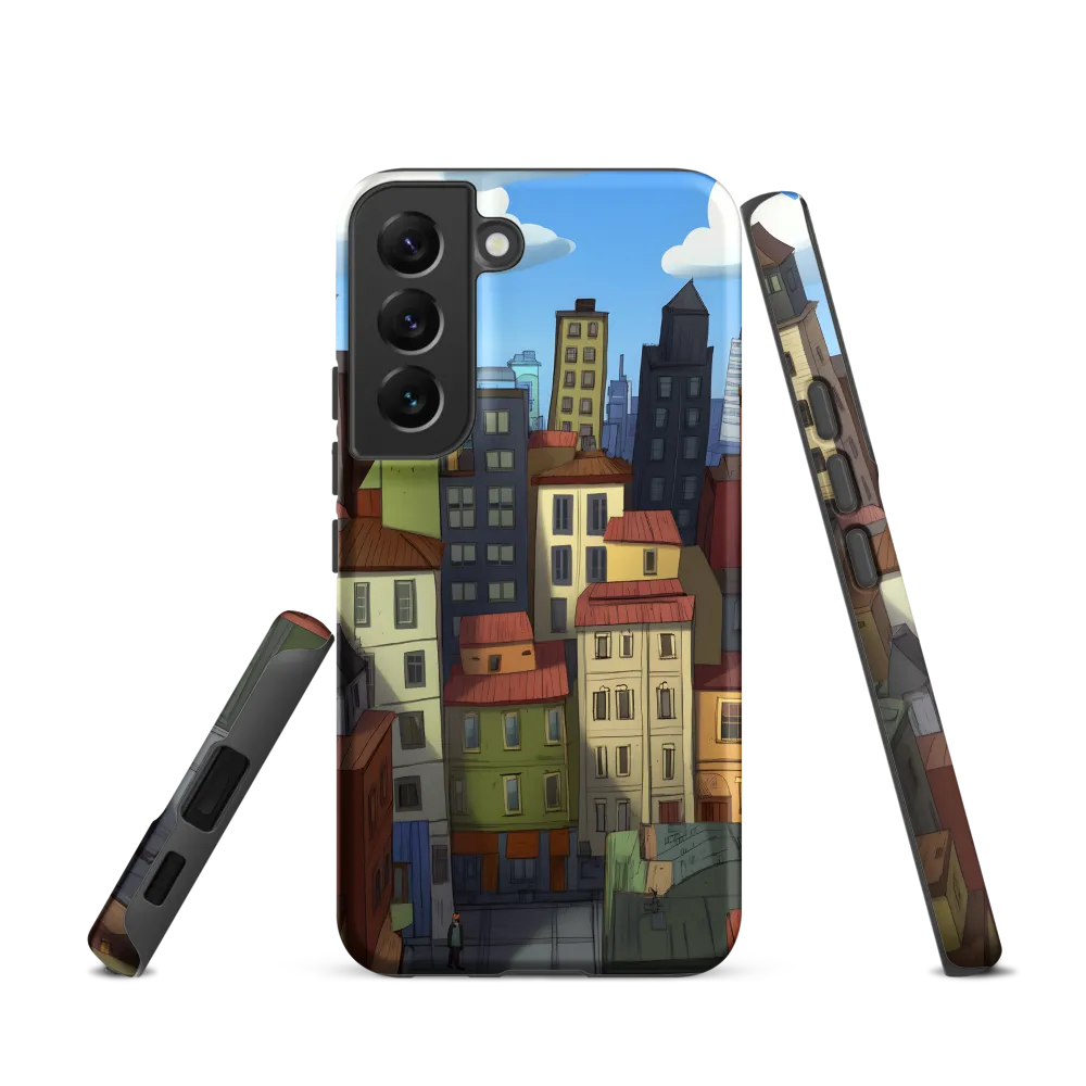 Urban Symphony: A Colorful Cityscape | Phone Case |  S22 | Tough Case | Matte