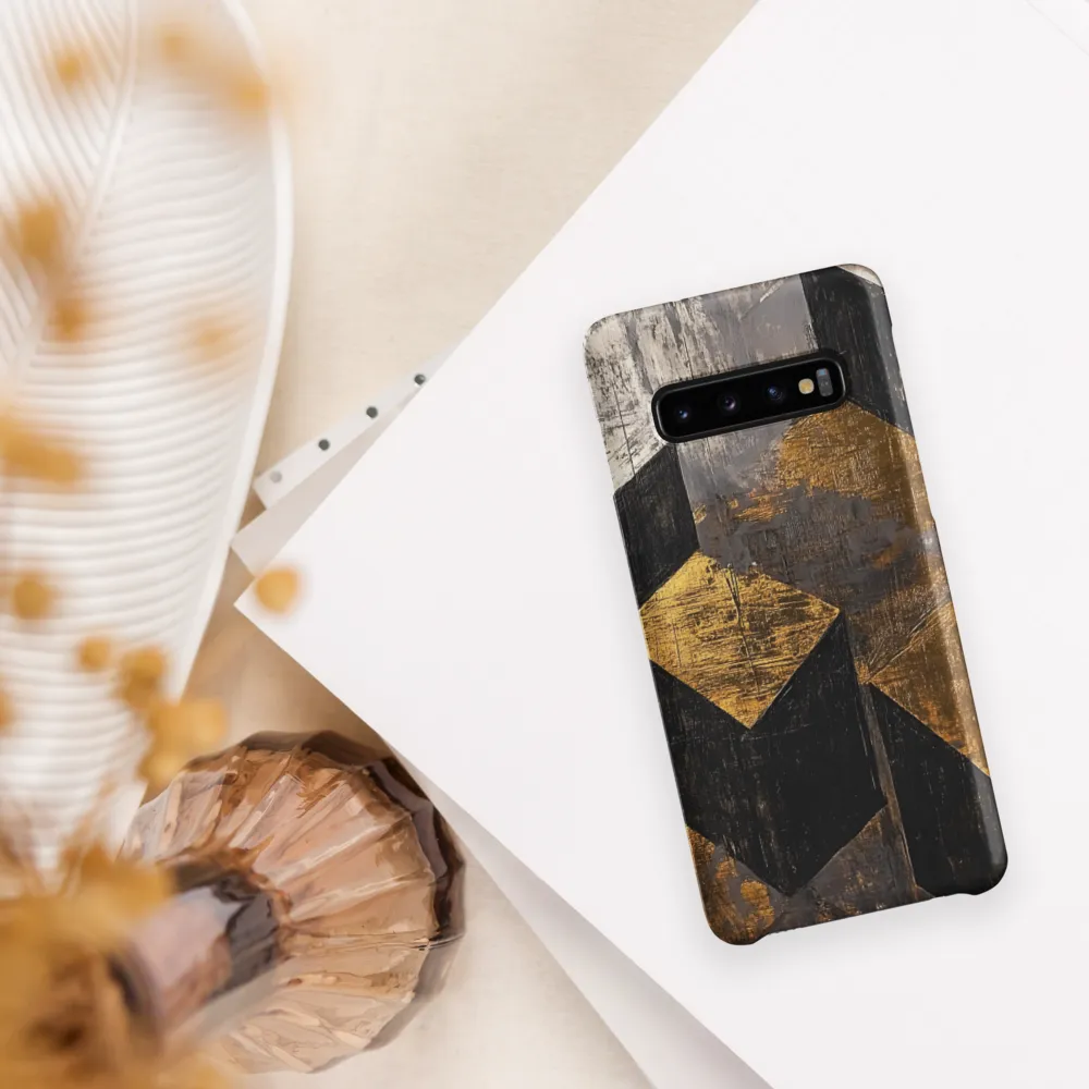 Geometric Harmony in Gold and Black | Phone Case |  S10 | Snap Case | Matte