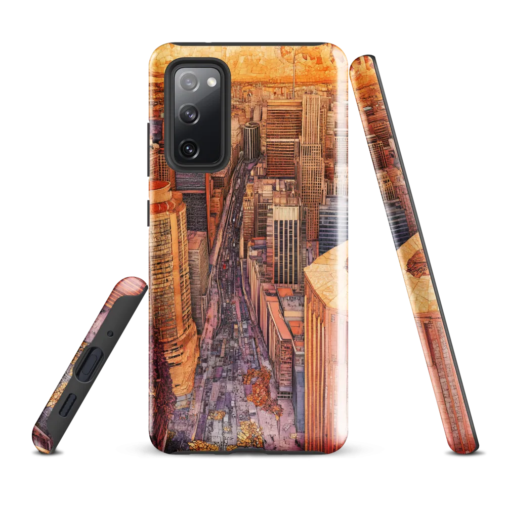 Mosaic Cityscape at Dusk