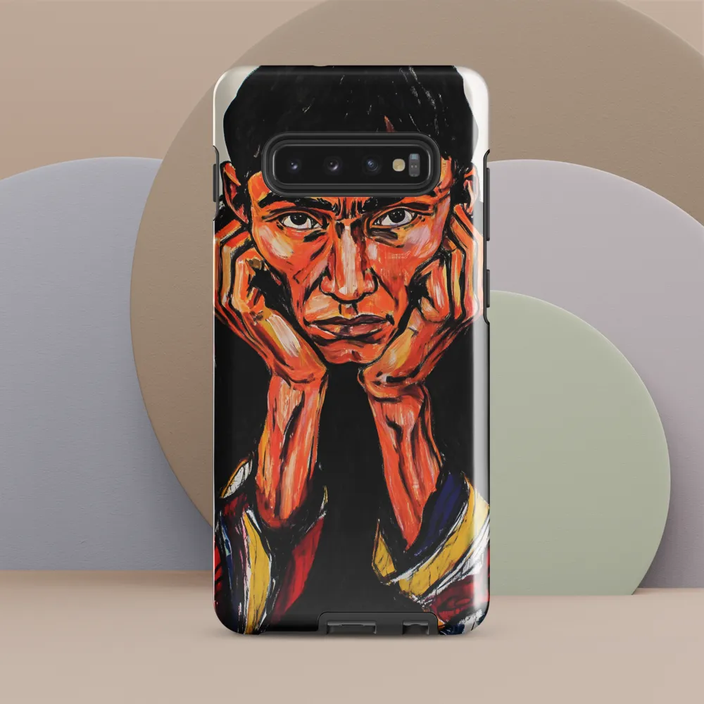 Contemplative Intensity: An Expressionist Portrait | Phone Case |  S10 Plus | Tough Case | Glossy