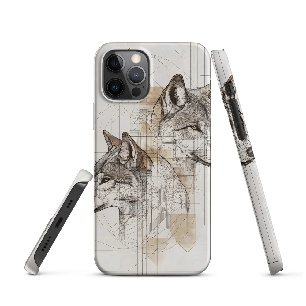 Geometric Harmony: The Essence of Wolves | Phone Case |  12 Pro | Snap Case | Matte