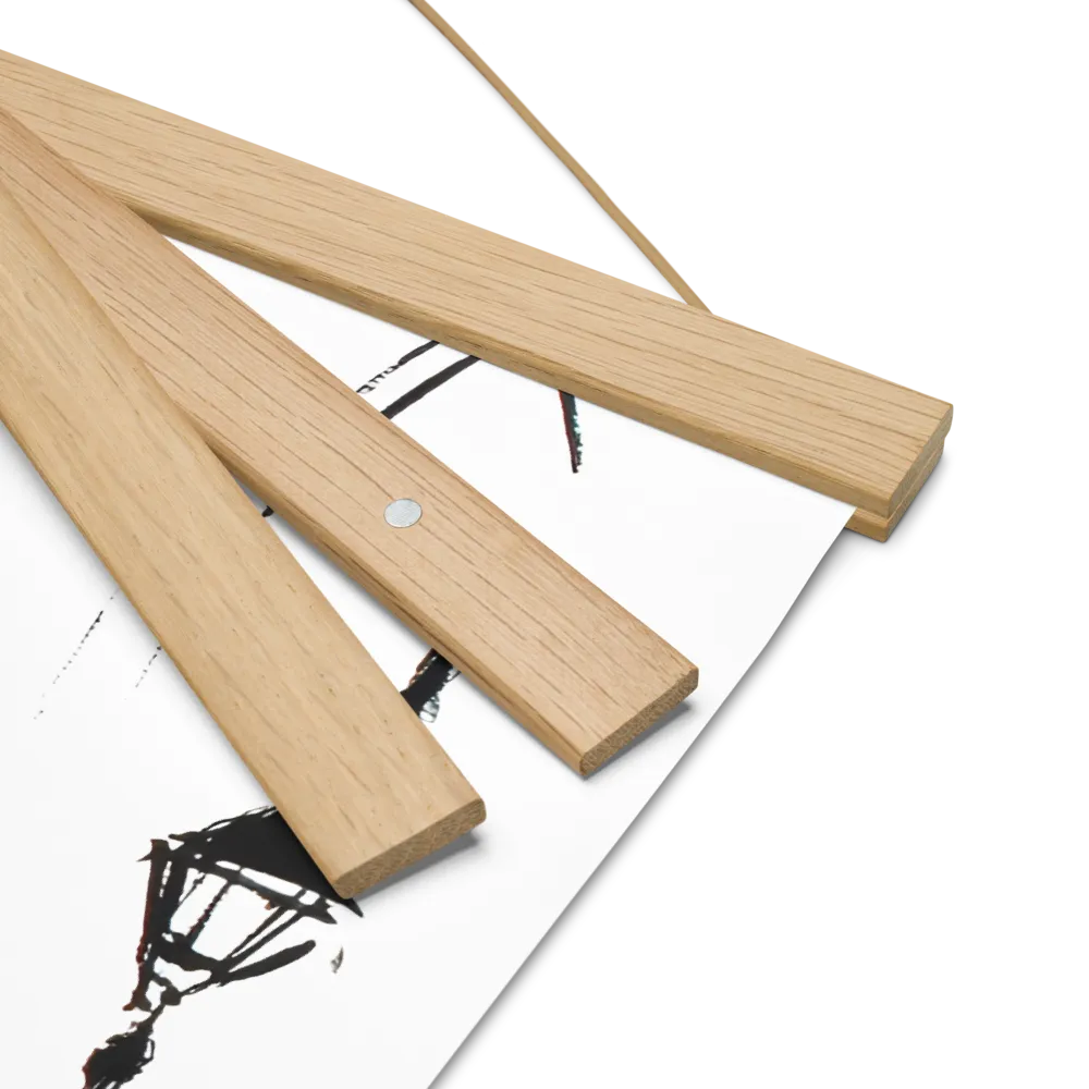 Clock Tower in Motion | Poster With Oak Wood Hanger | 16″×16″