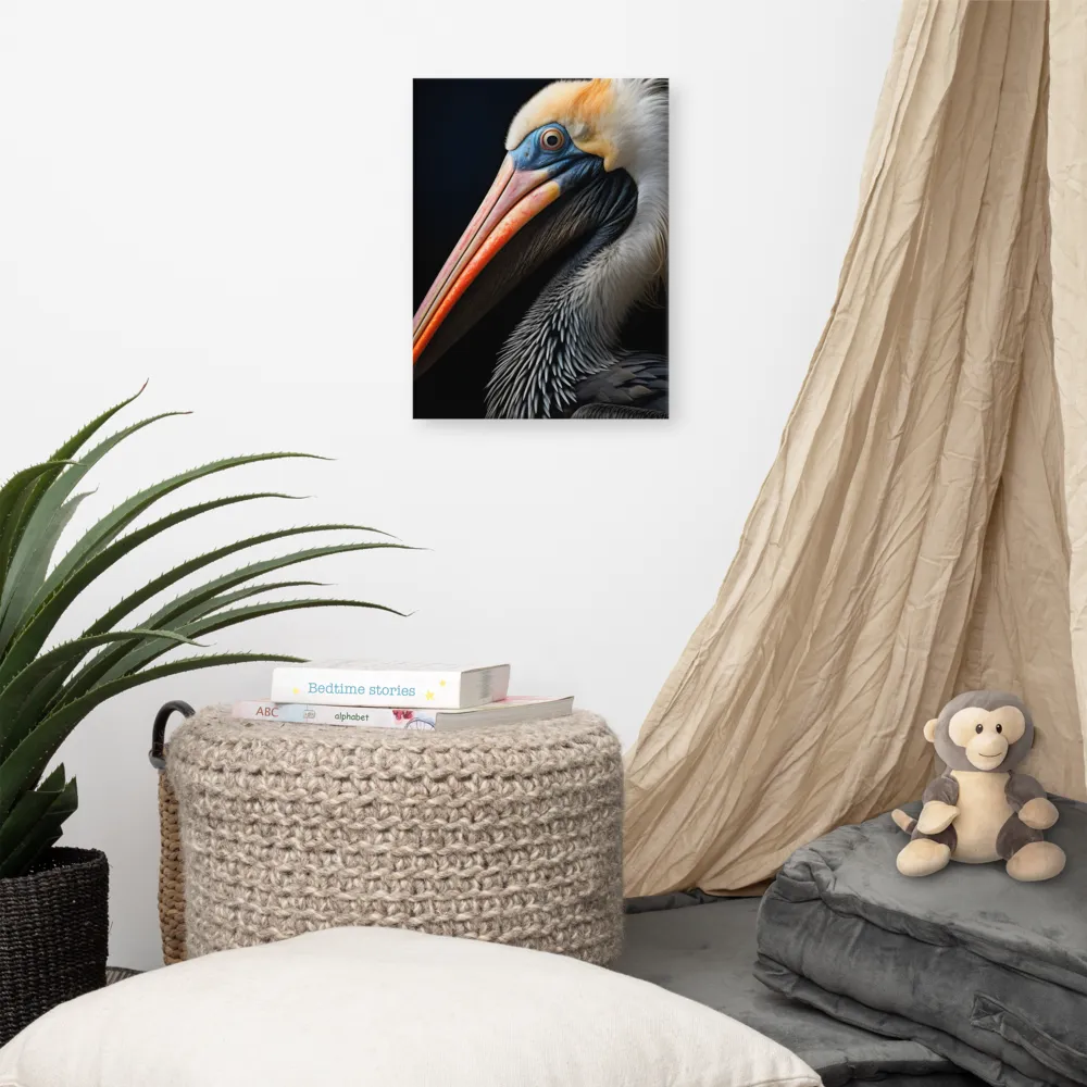 Majestic Portrait of a Pelican | Canvas | 12″×16″