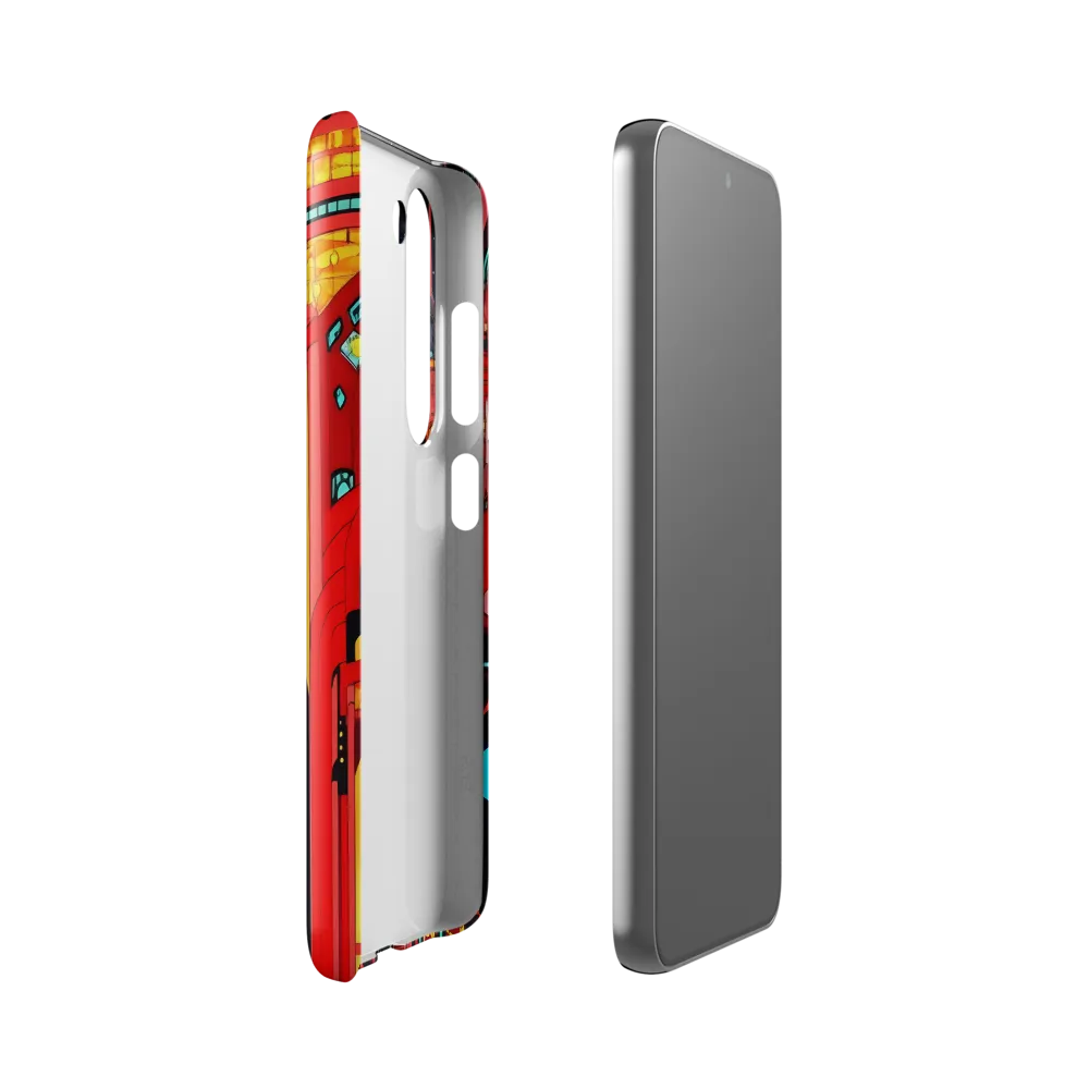 Neon Dreams: A Cyberpunk Cityscape | Phone Case |  S23 | Snap Case | Glossy