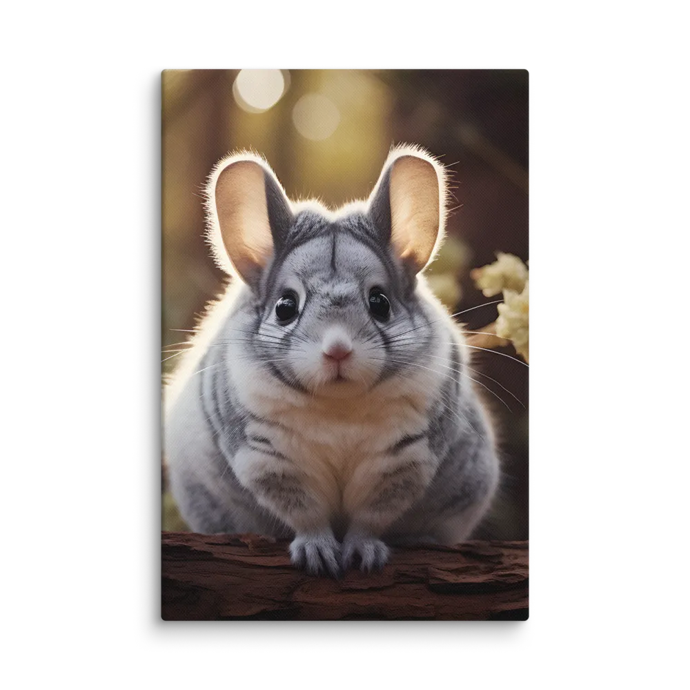 Curious Chinchilla in the Forest | Canvas | 8″×12″