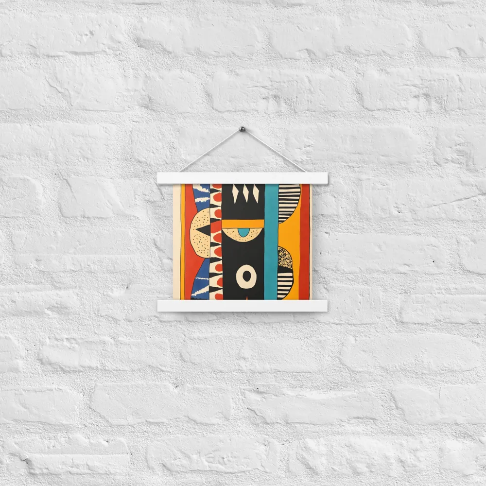 Playful Geometry: A Modern Abstract Exploration | Poster With White Wood Hanger | 10″×10″