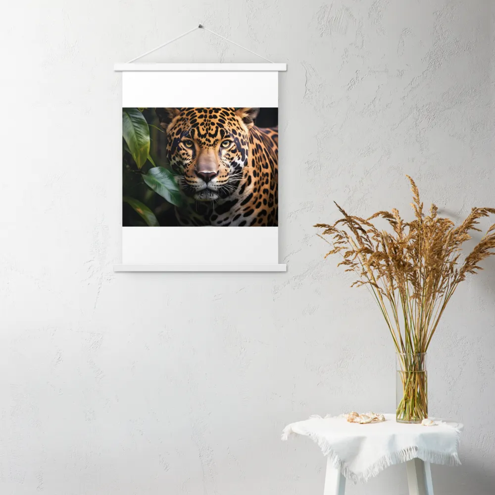 The Intensity of Nature: A Jaguar’s Gaze | Poster With White Wood Hanger | 18″×24″