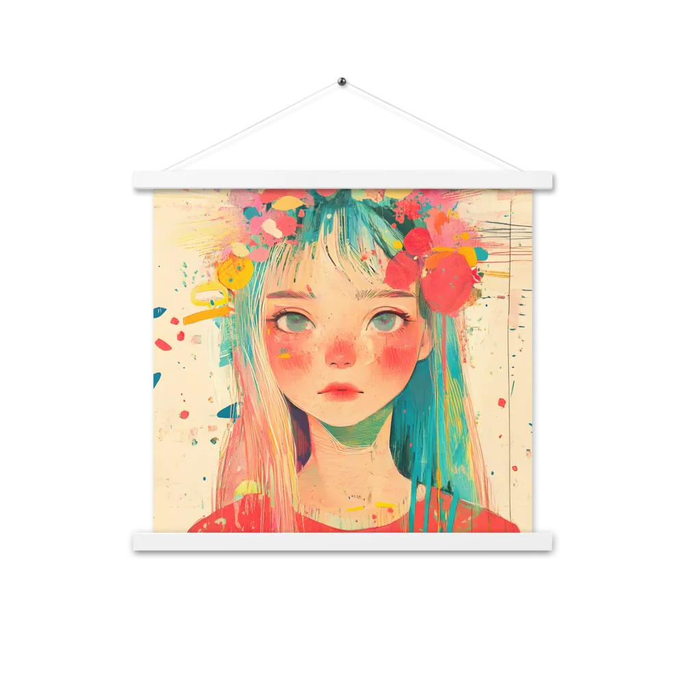 Whimsical Blossom | Poster With White Wood Hanger | 18″×18″