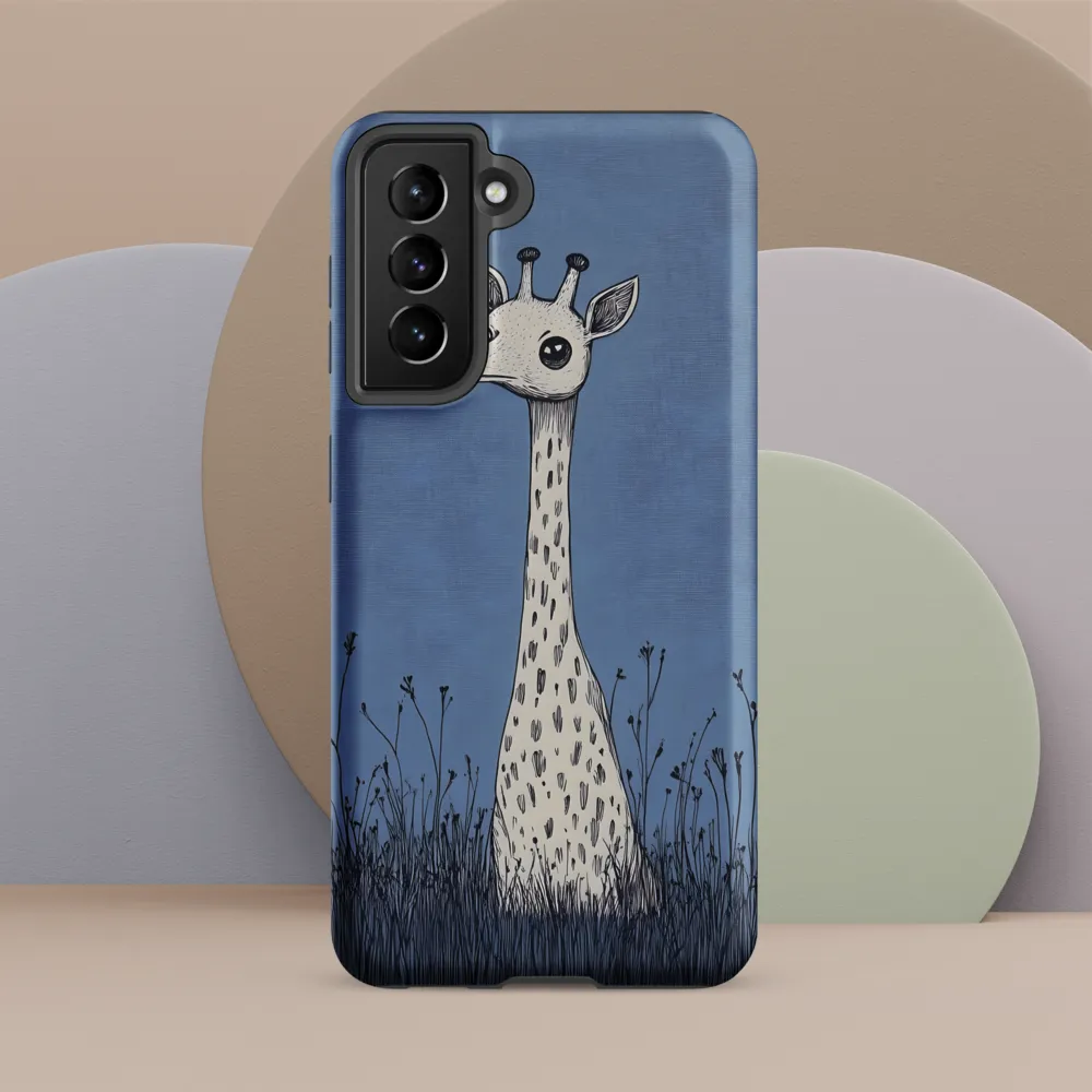 Whimsical Giraffe in Blue