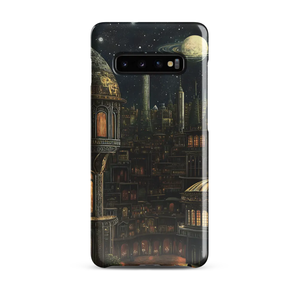 Celestial Enigma: A Surreal Cityscape | Phone Case |  S10 Plus | Snap Case | Glossy