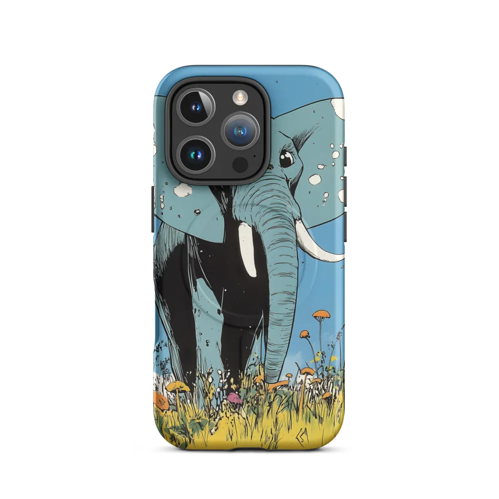 Whimsical Blue Elephant in Bloom