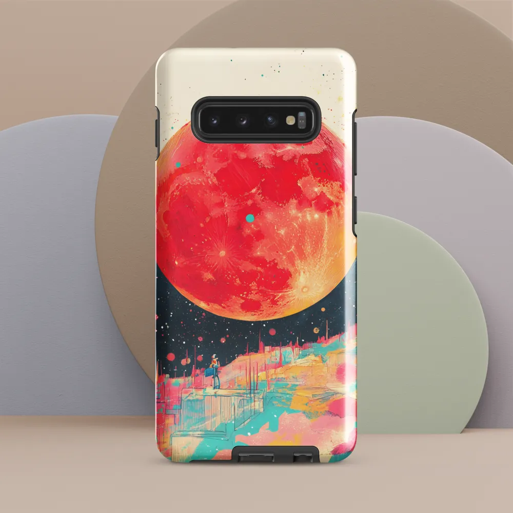 Crimson Dreams: A Lunar Exploration | Phone Case |  S10 Plus | Tough Case | Glossy