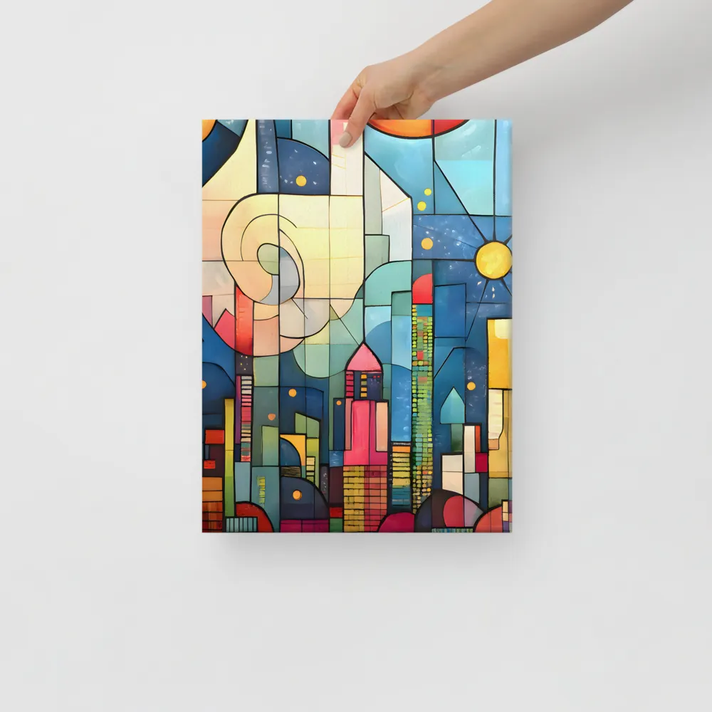 Geometric Harmony: A Vibrant Cityscape