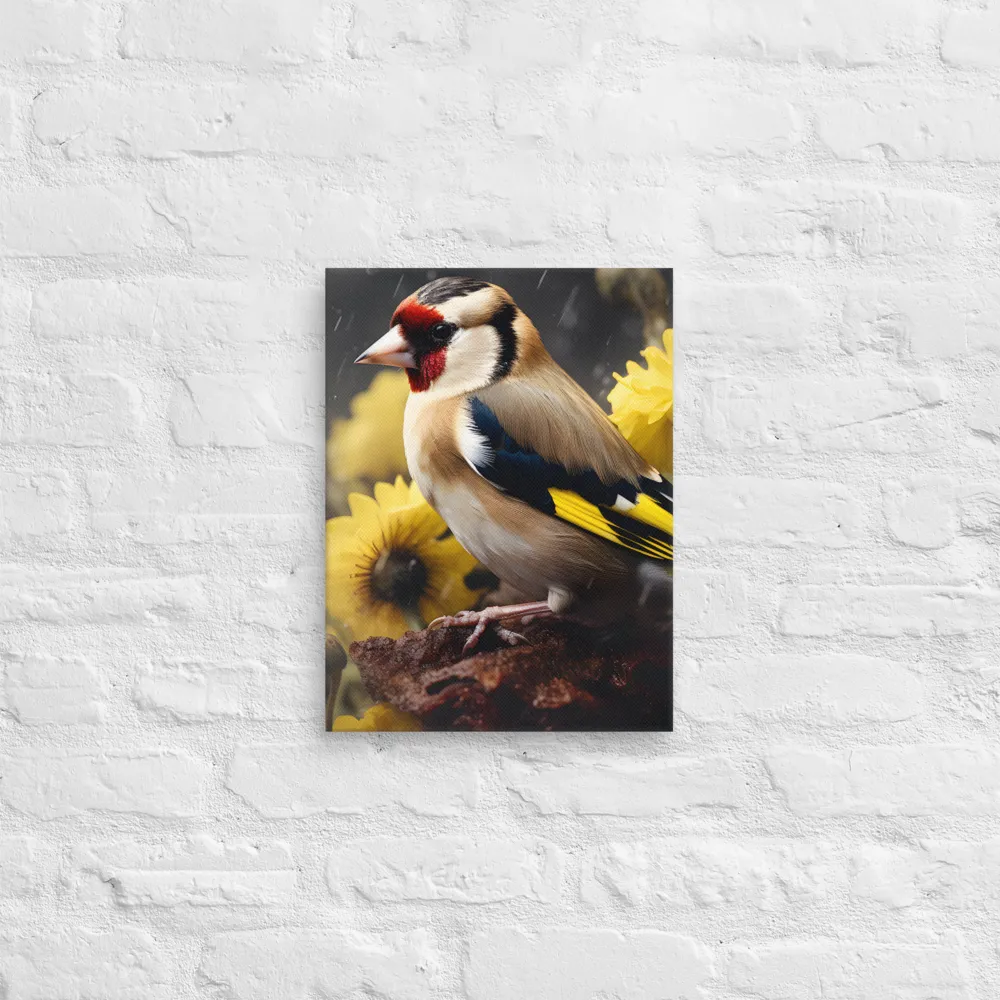 Harmony in Nature: A Goldfinch Amidst Blooms