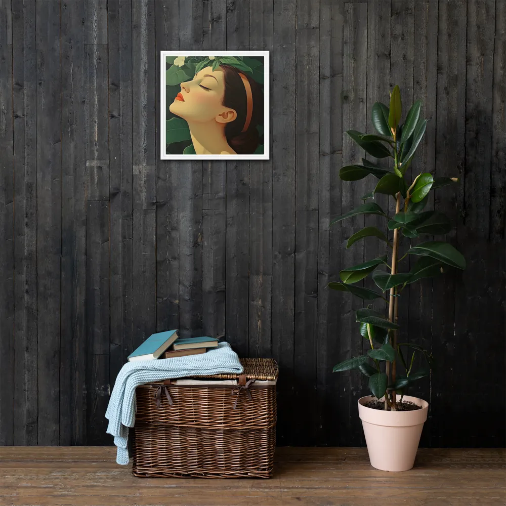 Serenity in Bloom | Canvas with White Frame | 16″×16″