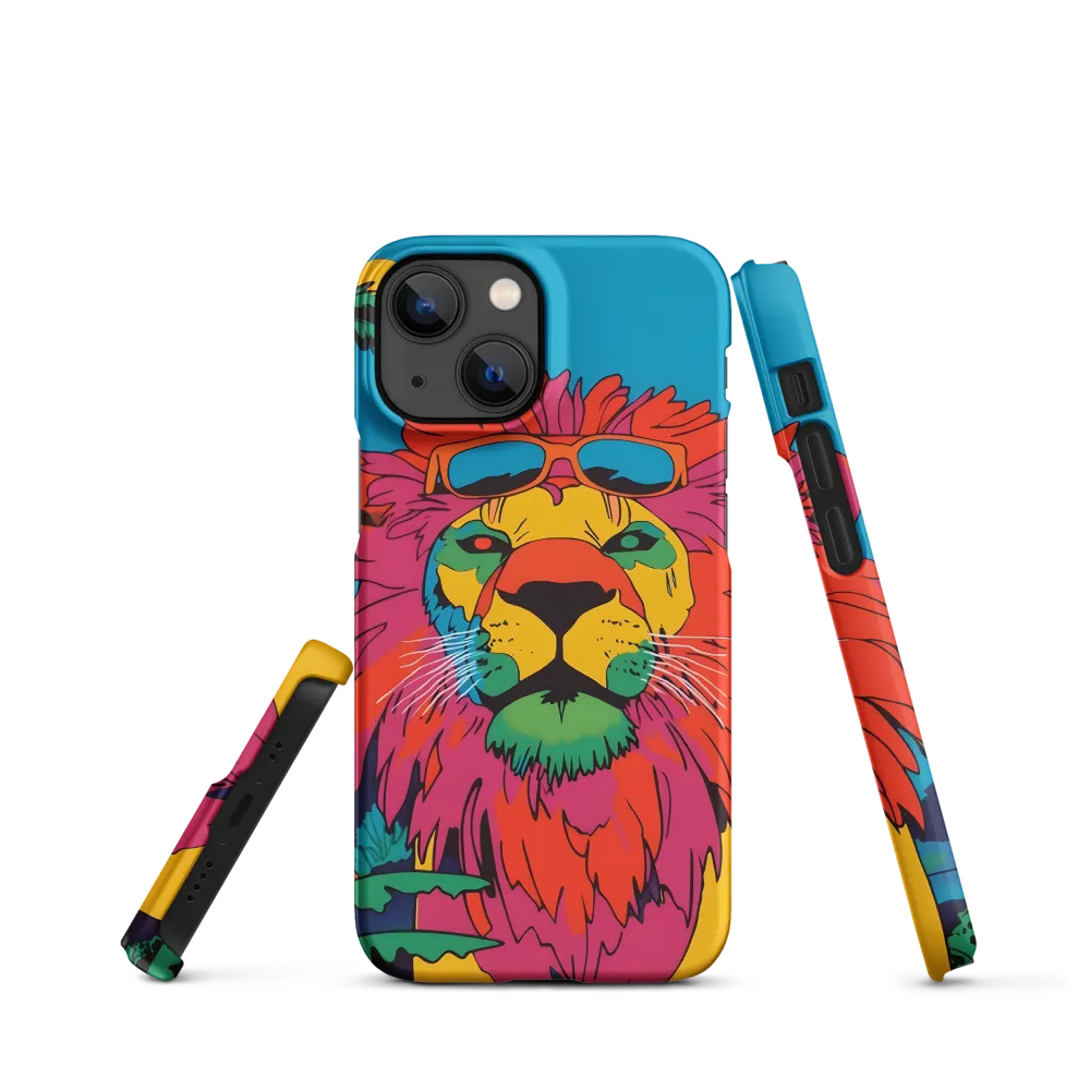 Lion with Sunglasses: A Vibrant Tropical Portrait