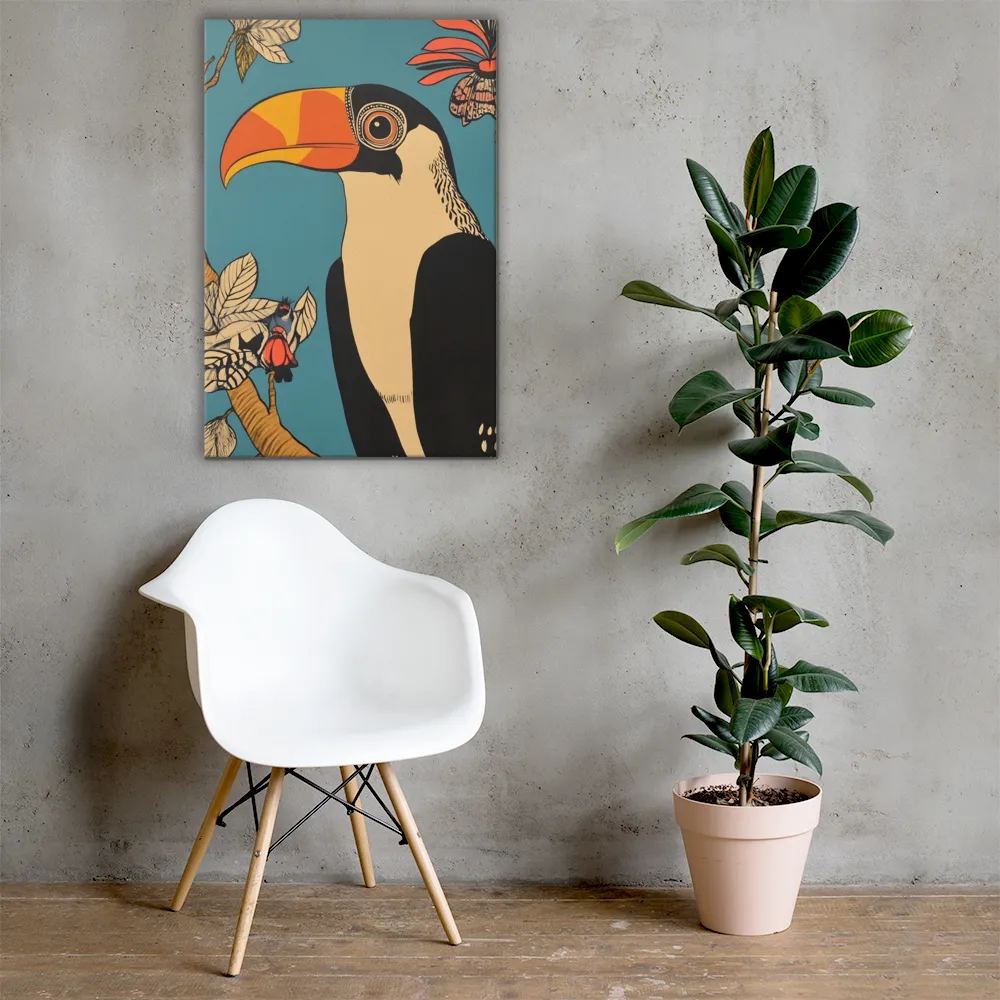 Tropical Majesty: The Toucan at Rest | Canvas | 24″×36″