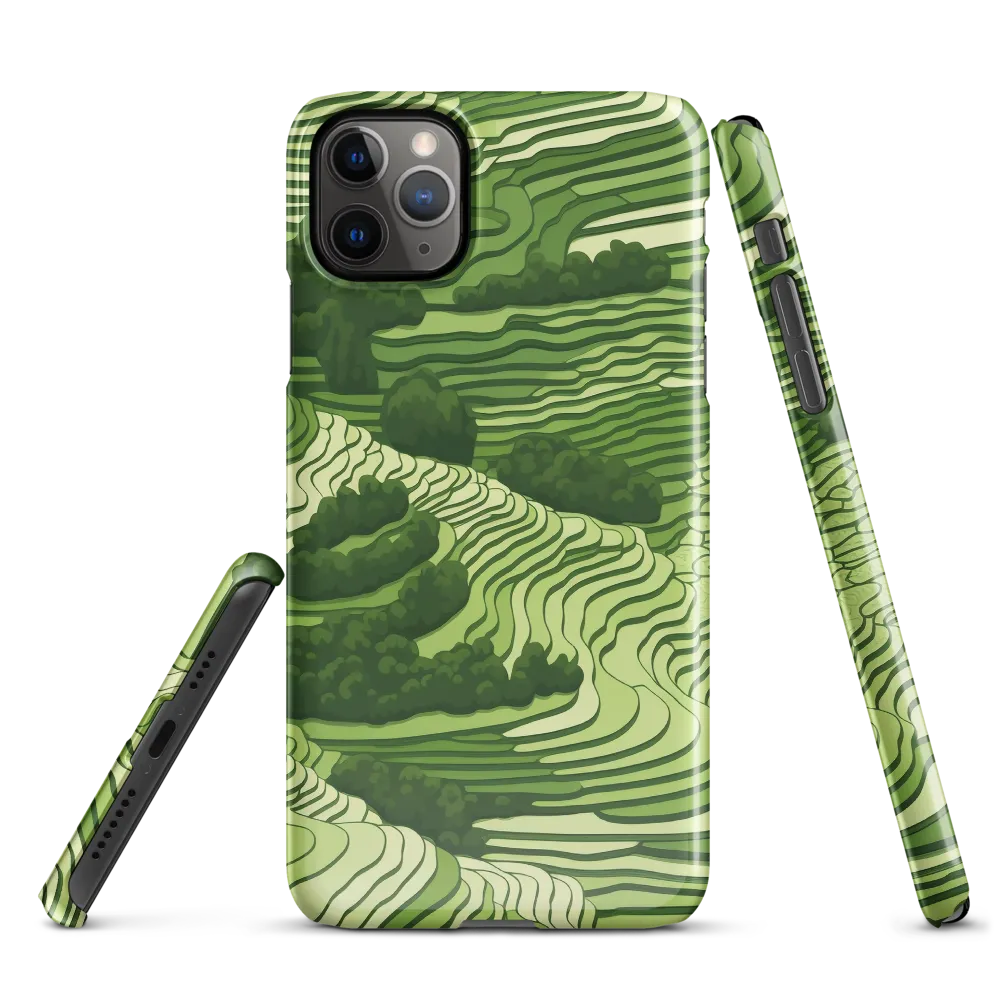 Waves of Green: An Abstract Landscape | Phone Case |  11 Pro Max | Snap Case | Glossy