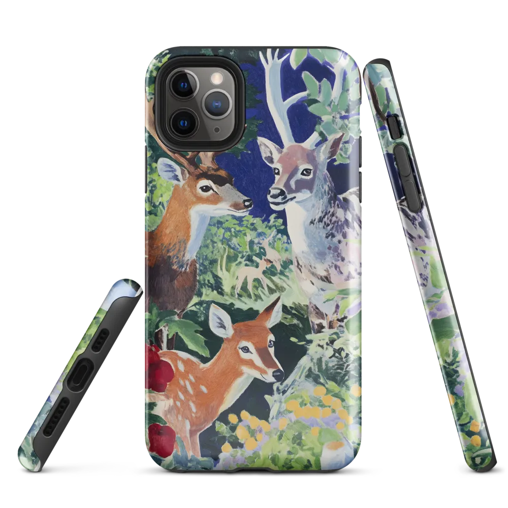 Whispers of the Forest: A Deer Gathering | Phone Case |  11 Pro Max | Tough Case | Glossy