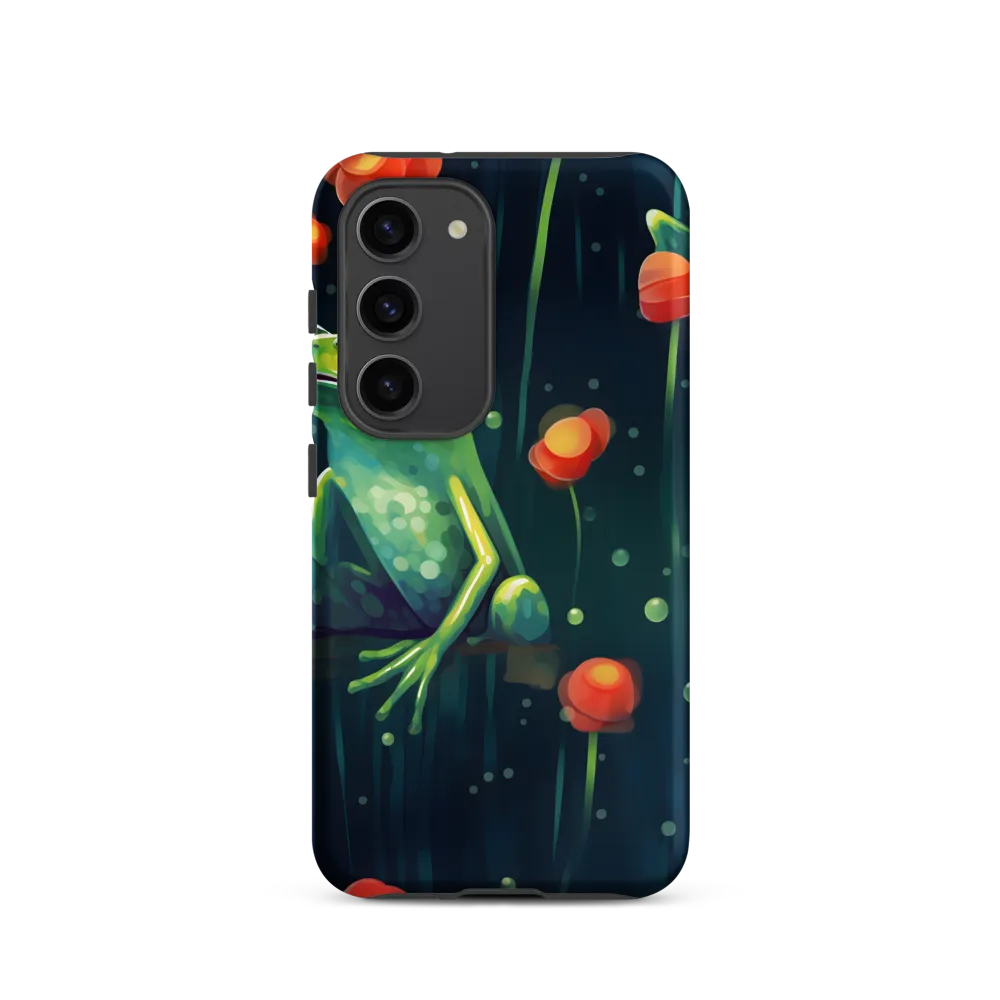 Playful Frogs in a Lush Pond