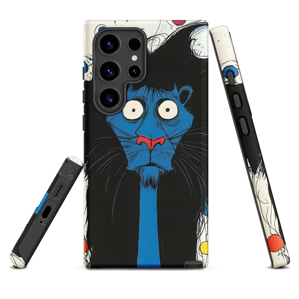 Whimsical Blue Lion