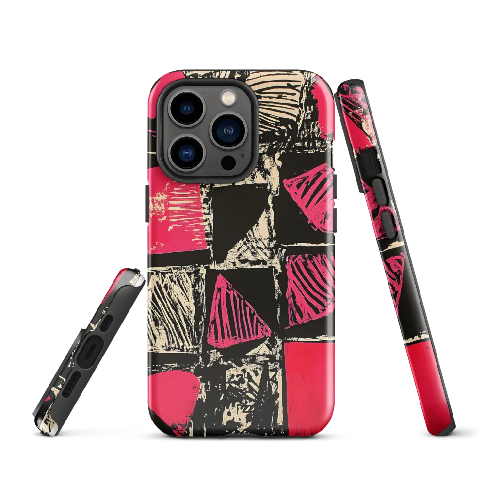 Geometric Symphony in Pink and Black