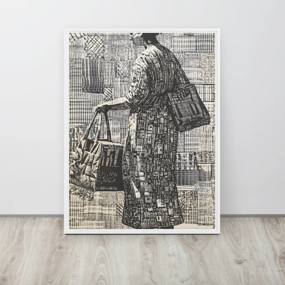 Urban Reflections: A Shopping Narrative | Canvas with White Frame | 24″×32″