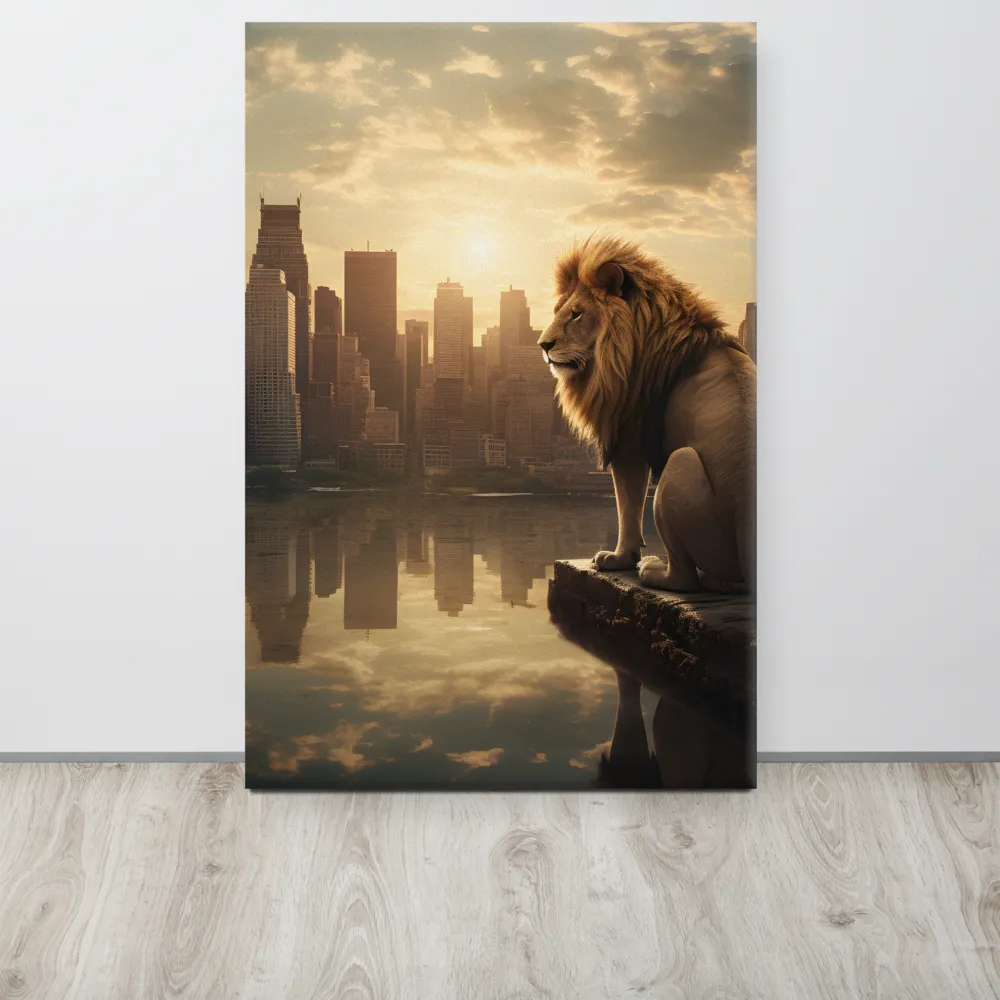 The Lion's Gaze Over the Urban Symphony