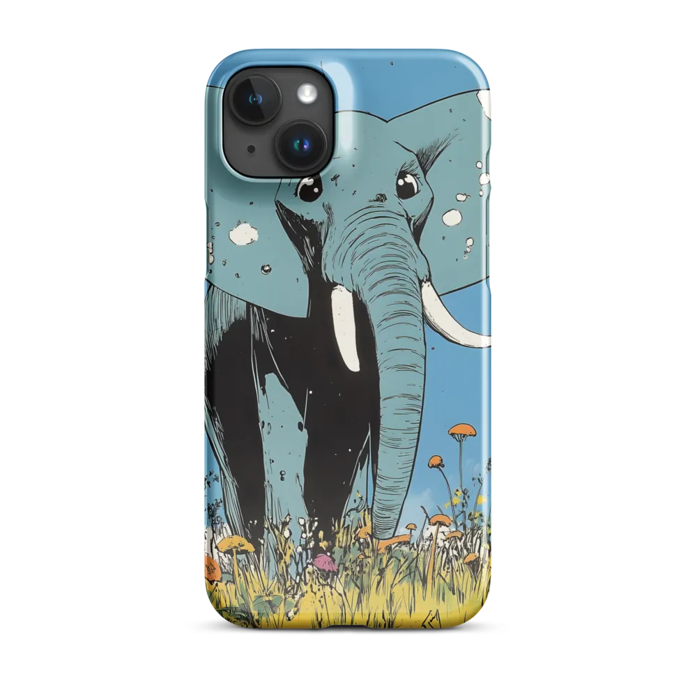 Whimsical Blue Elephant in Bloom