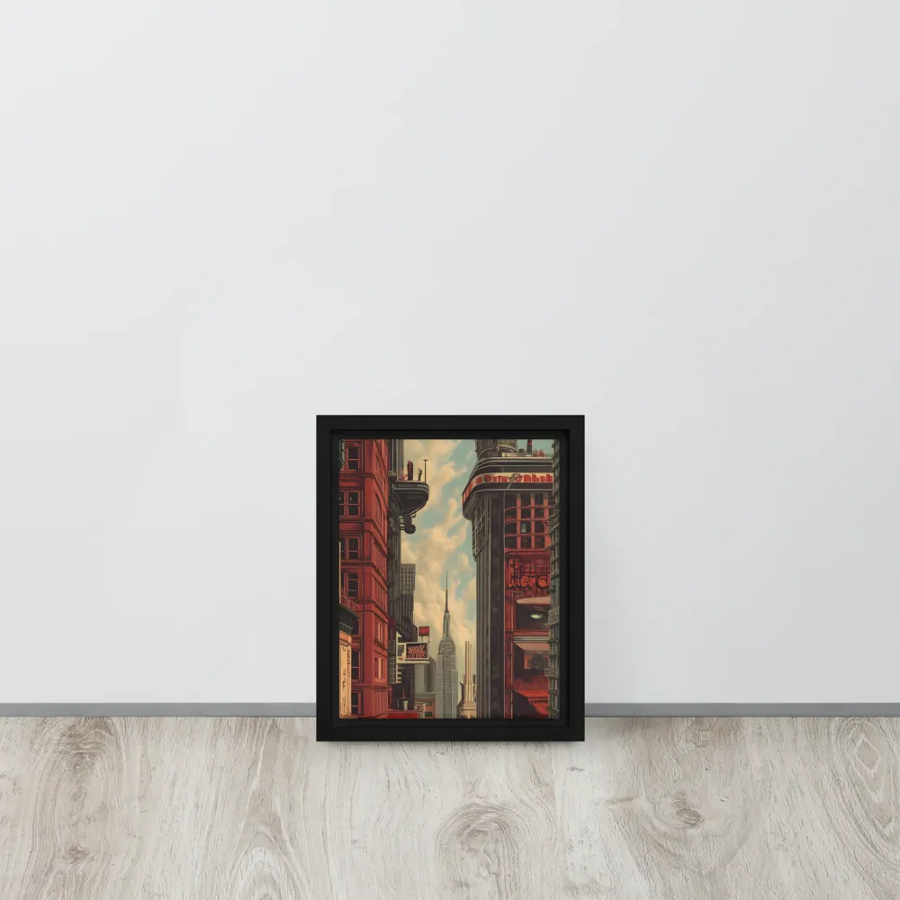 A Glimpse of Tomorrow: Urban Ambition | Canvas with Black Frame | 8″×10″