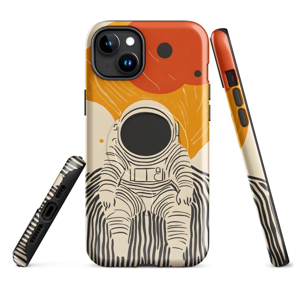 Astronaut in Cosmic Thoughts | Phone Case |  15 Plus | MagSafe® Tough Case | Glossy
