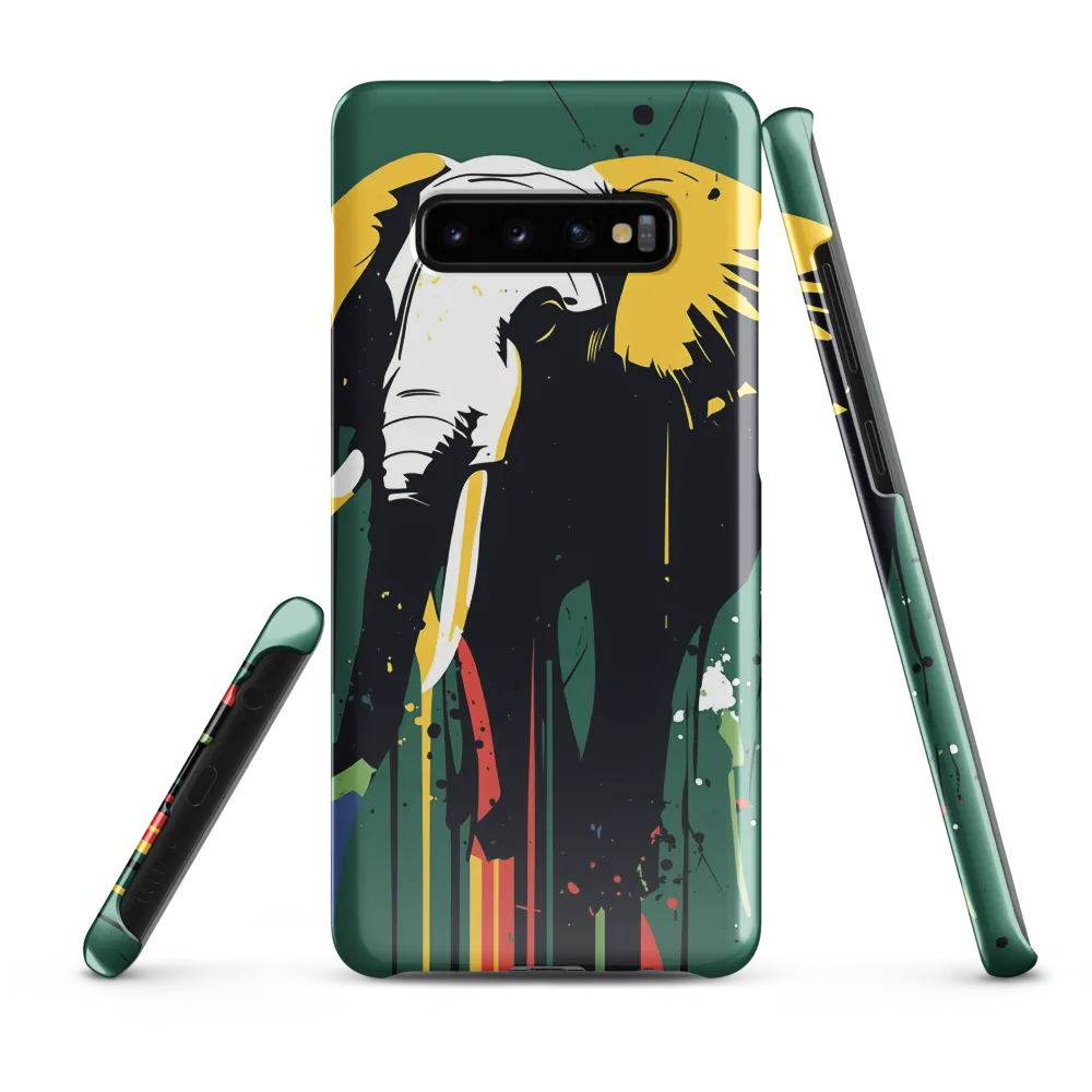 Majestic Minimalism: The Colorful Elephant | Phone Case |  S10 Plus | Snap Case | Glossy