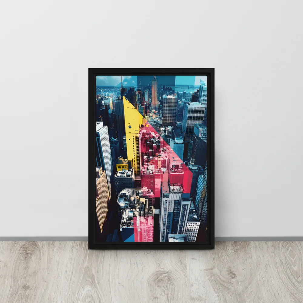 Dynamic Urban Symphony | Canvas with Black Frame | 12″×18″