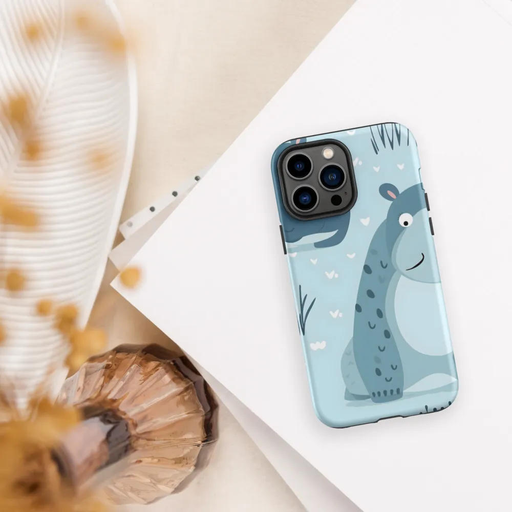 Whimsical Hippo Delight | Phone Case |  13 Pro Max | Tough Case | Matte