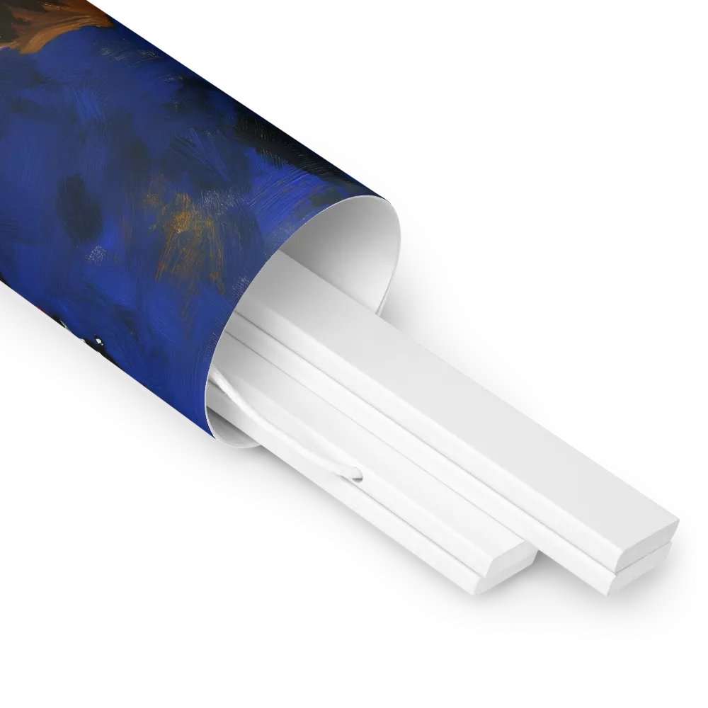 Contemplation Under the Night Sky | Poster With White Wood Hanger | 10″×10″