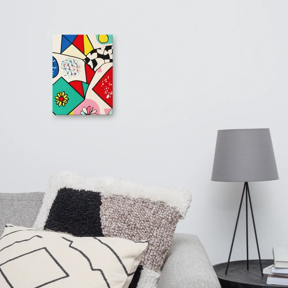 Joyful Geometry: A Playful Dance of Shapes and Colors | Canvas | 12″×16″