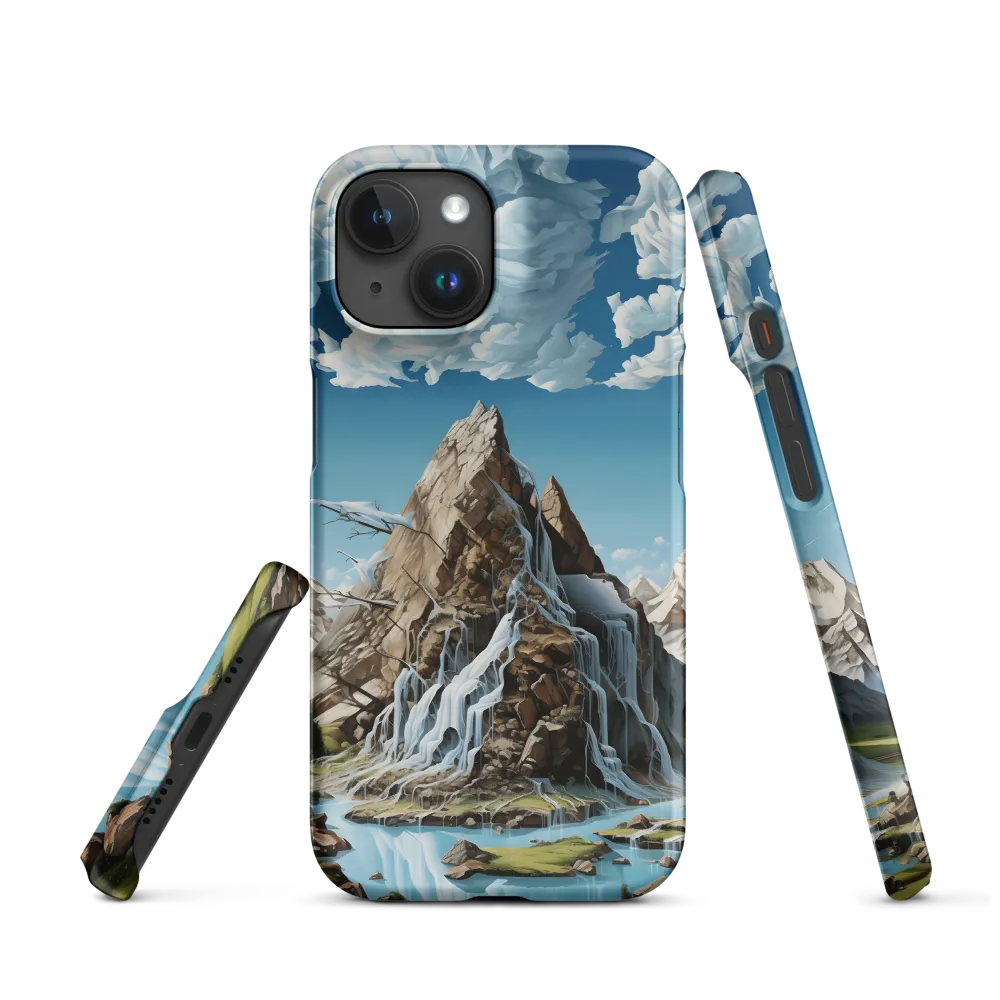 Majestic Cascade: A Mountain Masterpiece | Phone Case |  15 | Snap Case | Matte