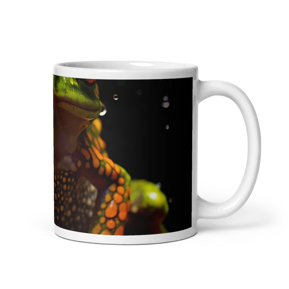 Emerald Elegance: The Frog in Focus | Mug with White inside | 11 oz